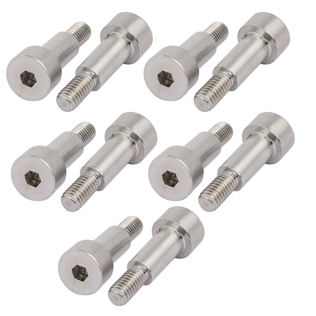 Harfington 10pcs 304 Stainless Steel Hex Socket Shoulder Bolt 8mm Shoulder Dia 16mm Shoulder Length M6 Thread