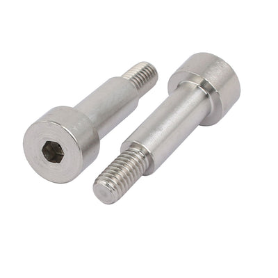 Harfington 5pcs 304 Stainless Steel Hex Socket Shoulder Bolt 8mm Shoulder Dia 20mm Shoulder Length M6 Thread