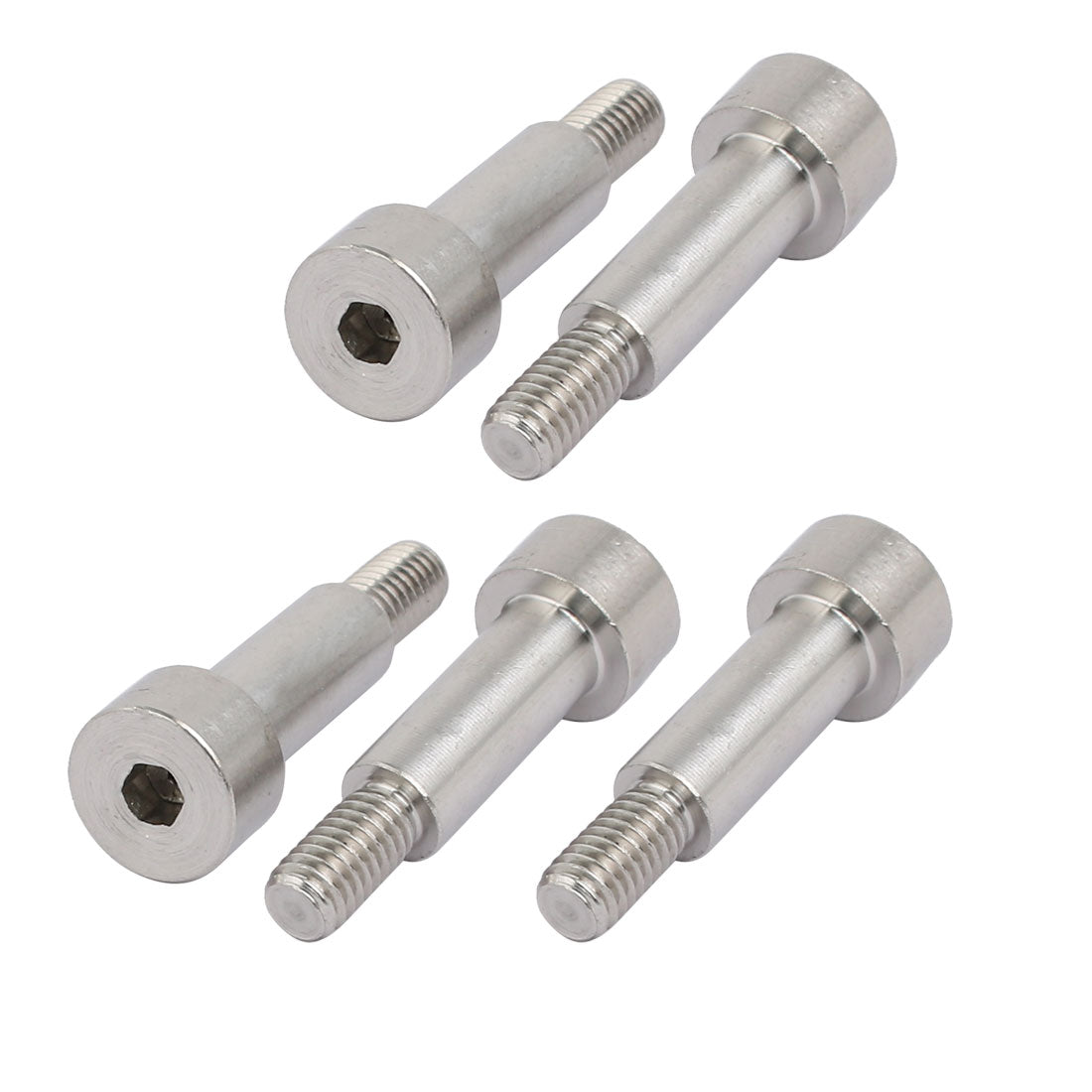 Harfington 5pcs 304 Stainless Steel Hex Socket Shoulder Bolt 8mm Shoulder Dia 20mm Shoulder Length M6 Thread