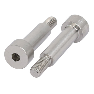 Harfington 10pcs 304 Stainless Steel Hex Socket Shoulder Bolt 8mm Shoulder Dia 25mm Shoulder Length M6 Thread