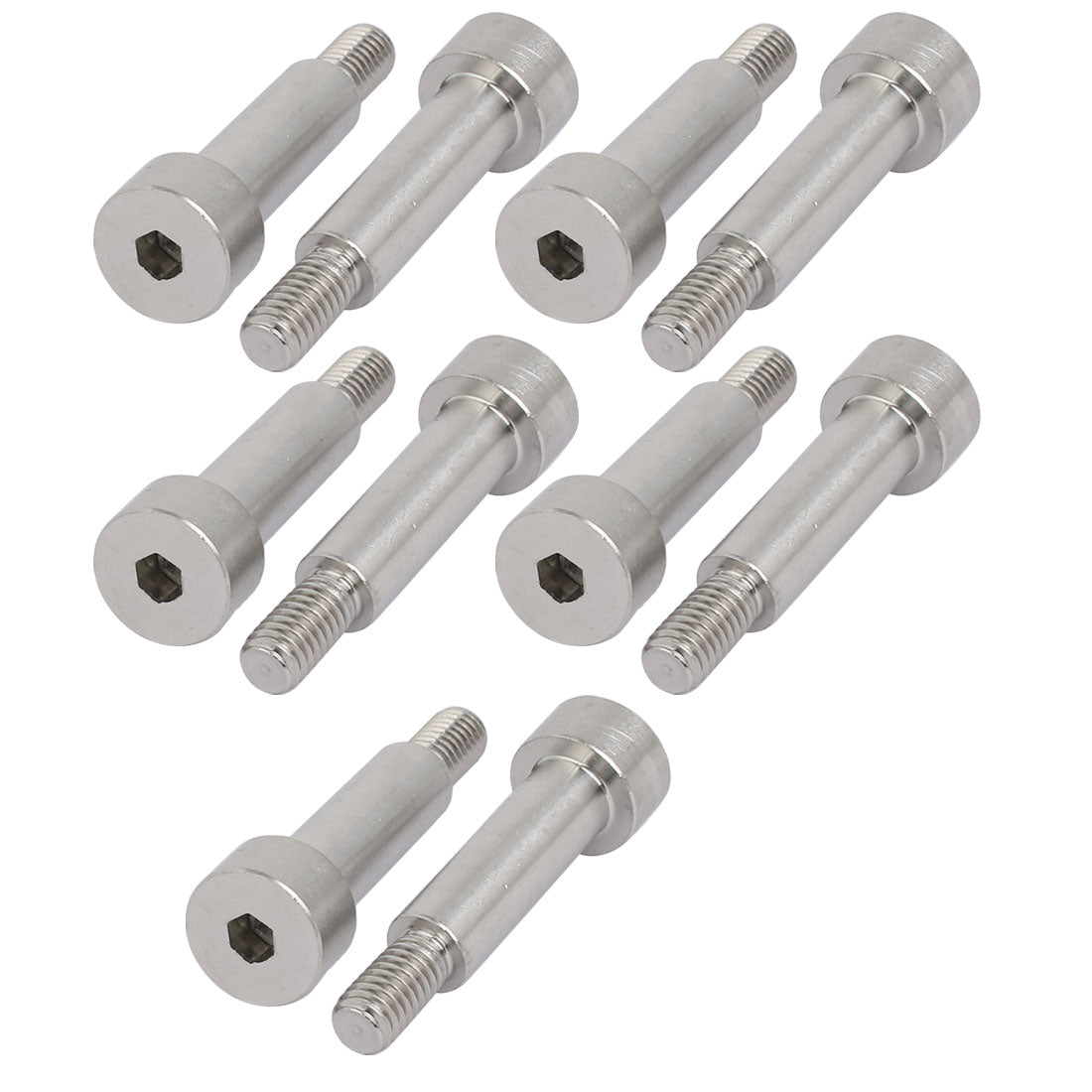 Harfington 10pcs 304 Stainless Steel Hex Socket Shoulder Bolt 8mm Shoulder Dia 25mm Shoulder Length M6 Thread