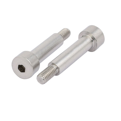 Harfington 304 Stainless Steel Hex Socket Shoulder Bolt 8mm Shoulder Dia 30mm Shoulder Length M6 Thread 5pcs