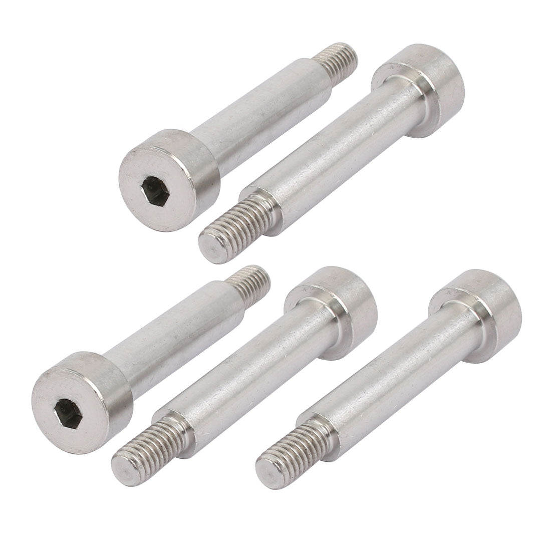 Harfington 304 Stainless Steel Hex Socket Shoulder Bolt 8mm Shoulder Dia 35mm Shoulder Length M6 Thread 5pcs