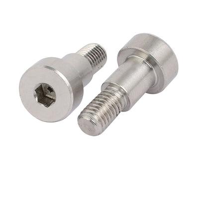 Harfington 304 Stainless Steel Hex Socket Shoulder Bolt 10mm Shoulder Dia 12mm Shoulder Length M8 Thread 5pcs