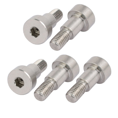 Harfington 304 Stainless Steel Hex Socket Shoulder Bolt 10mm Shoulder Dia 12mm Shoulder Length M8 Thread 5pcs
