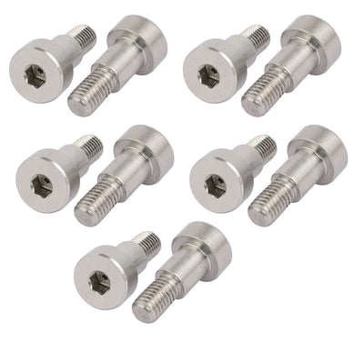 Harfington 304 Stainless Steel Hex Socket Shoulder Bolt 10mm Shoulder Dia 12mm Shoulder Length M8 Thread 10pcs