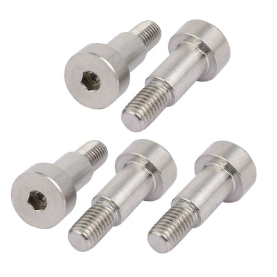 Harfington 304 Stainless Steel Hex Socket Shoulder Bolt 10mm Shoulder Dia 16mm Shoulder Length M8 Thread 5pcs