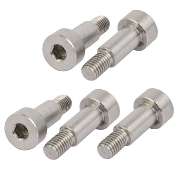 Harfington 304 Stainless Steel Hex Socket Shoulder Bolt 10mm Shoulder Dia 18mm Shoulder Length M8 Thread 5pcs