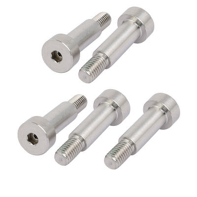 Harfington 304 Stainless Steel Hex Socket Shoulder Bolt 10mm Shoulder Dia 25mm Shoulder Length M8 Thread 5pcs