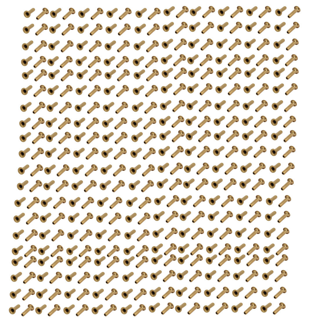 Harfington 200pcs M2 x 8mm Brass Plated Metal Hollow Eyelets Rivets Gold Tone