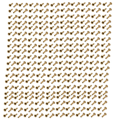 Harfington 200pcs M2 x 8mm Brass Plated Metal Hollow Eyelets Rivets Gold Tone