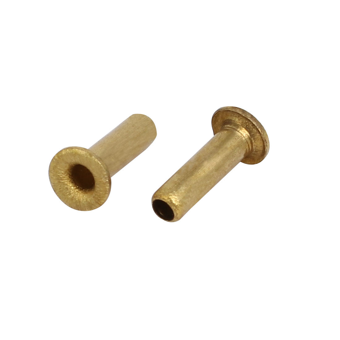 Harfington 200pcs M2.3 x 8mm Brass Plated Metal Hollow Eyelets Rivets Gold Tone