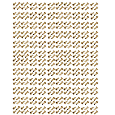 Harfington 200pcs M2.5 x 8mm Brass Plated Metal Hollow Eyelets Rivets Gold Tone