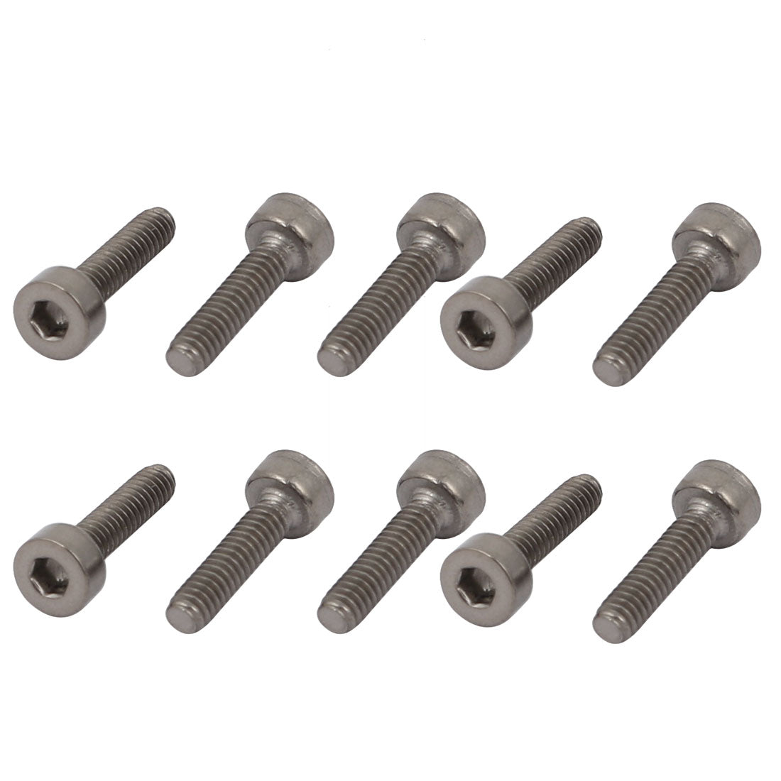 Harfington 10 Pcs M2x8mm Thread Hex Socket Drive Cap Head Titanium Screw