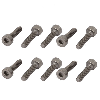 Harfington 10 Pcs M2x8mm Thread Hex Socket Drive Cap Head Titanium Screw