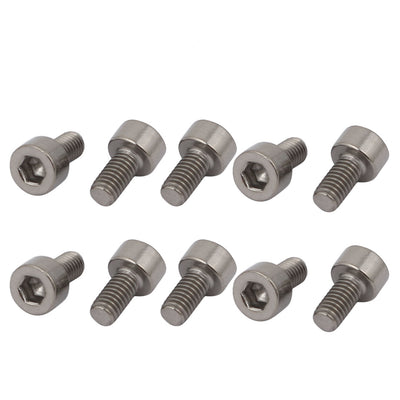 Harfington 10 Pcs M3x6mm Thread Hex Socket Drive Cap Head Titanium Screw