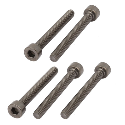 Harfington 5 Pcs M4x35mm Thread Hex Socket Drive Cap Head Titanium Screw