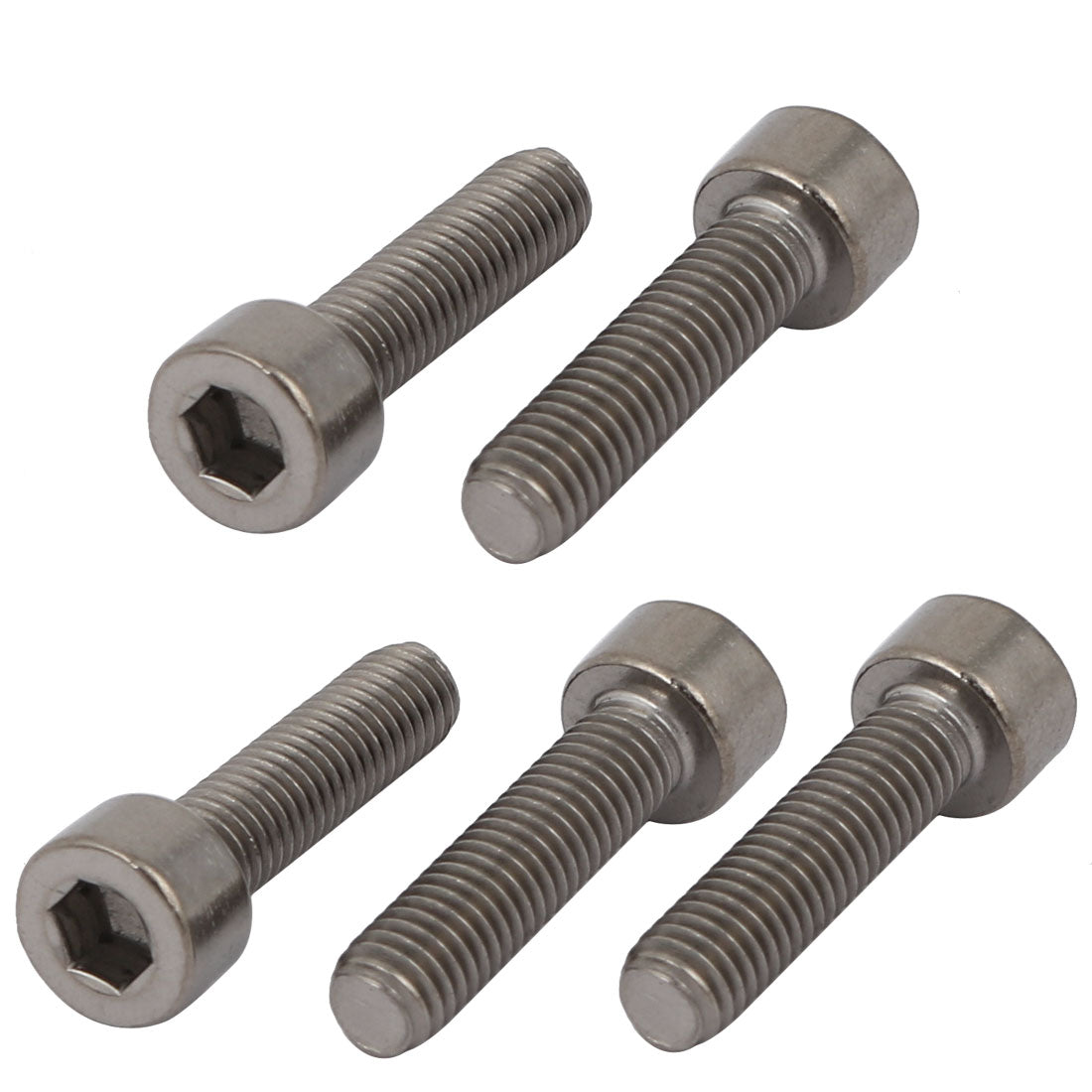 Harfington 5 Pcs M5x20mm Thread Hex Socket Drive Cap Head Titanium Screw