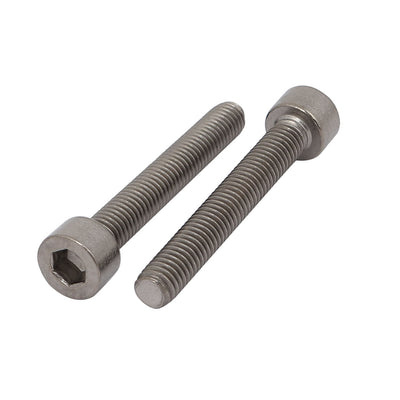 Harfington 5 Pcs M5x35mm Thread Hex Socket Drive Cap Head Titanium Screw