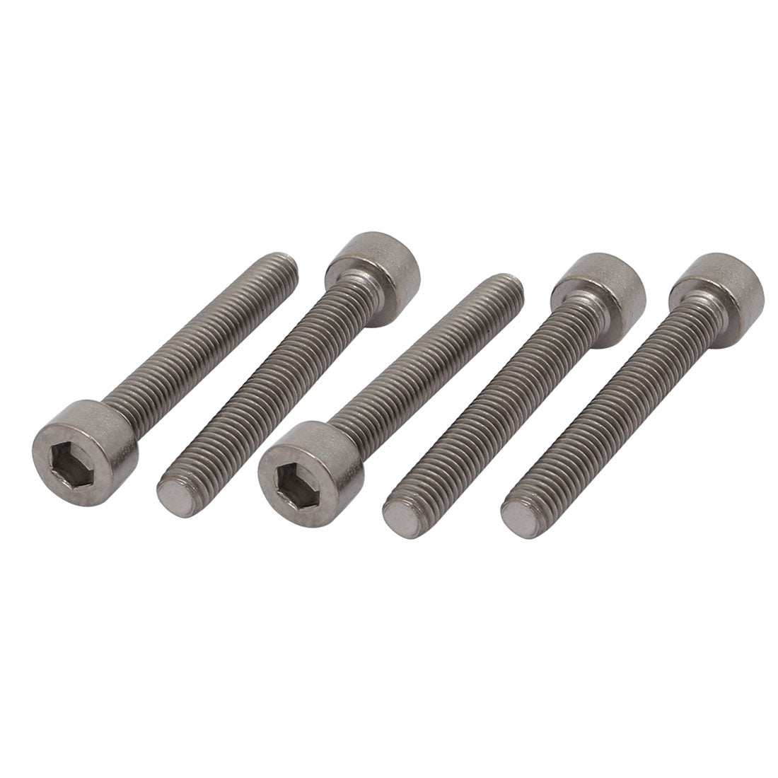 Harfington 5 Pcs M5x35mm Thread Hex Socket Drive Cap Head Titanium Screw