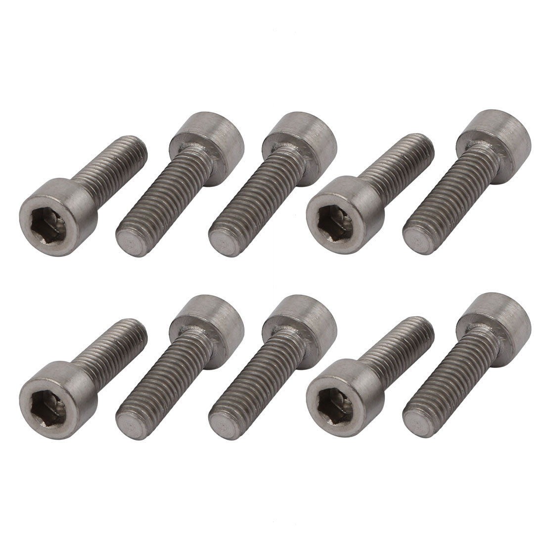Harfington 10 Pcs M6x20mm Thread Hex Socket Drive Cap Head Titanium Screw