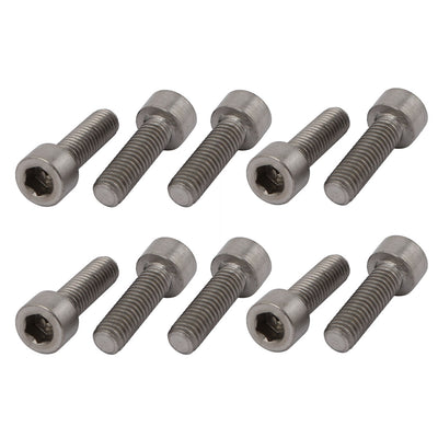 Harfington 10 Pcs M6x20mm Thread Hex Socket Drive Cap Head Titanium Screw
