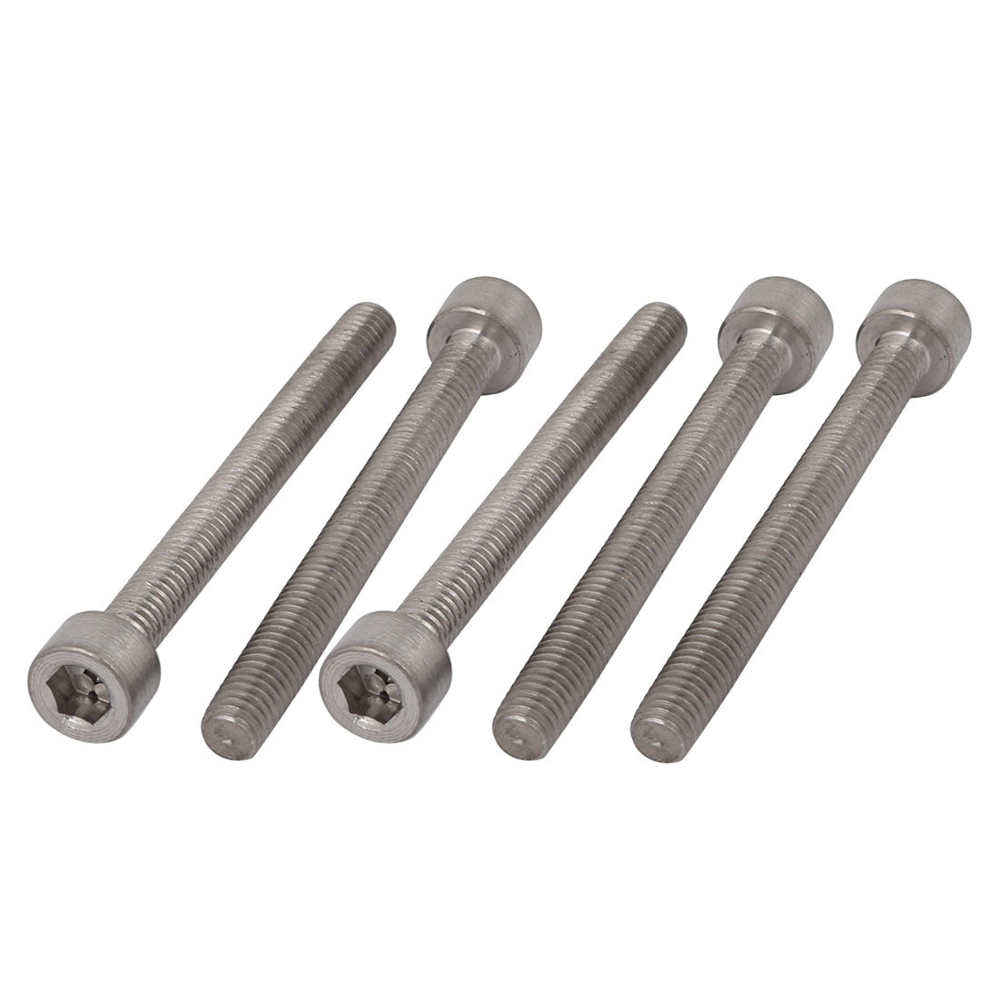 Harfington 5 Pcs M6x55mm Thread Hex Socket Drive Cap Head Titanium Screw