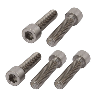 Harfington 5 Pcs M10x40mm Thread Hex Socket Drive Cap Head Titanium Screw