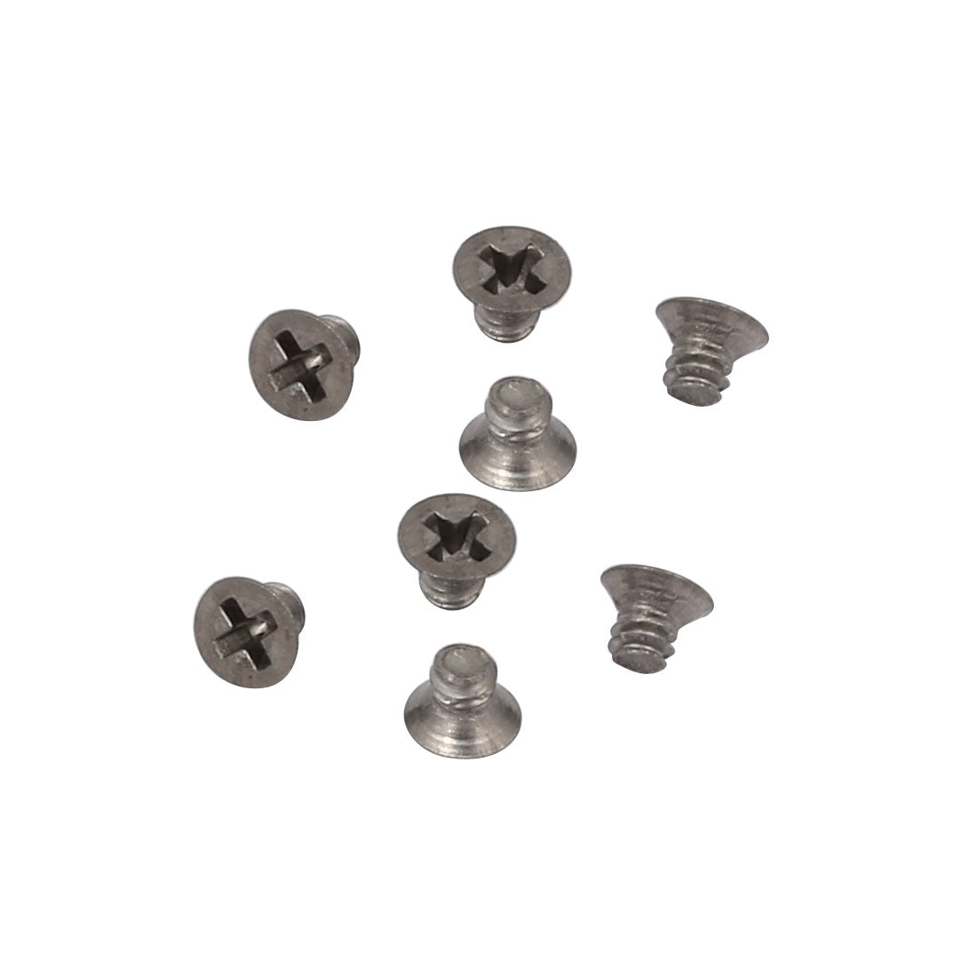 Harfington 8pcs M1.6 Metric Thread 2mm Length Flat Head Phillips Drive Titanium Screw