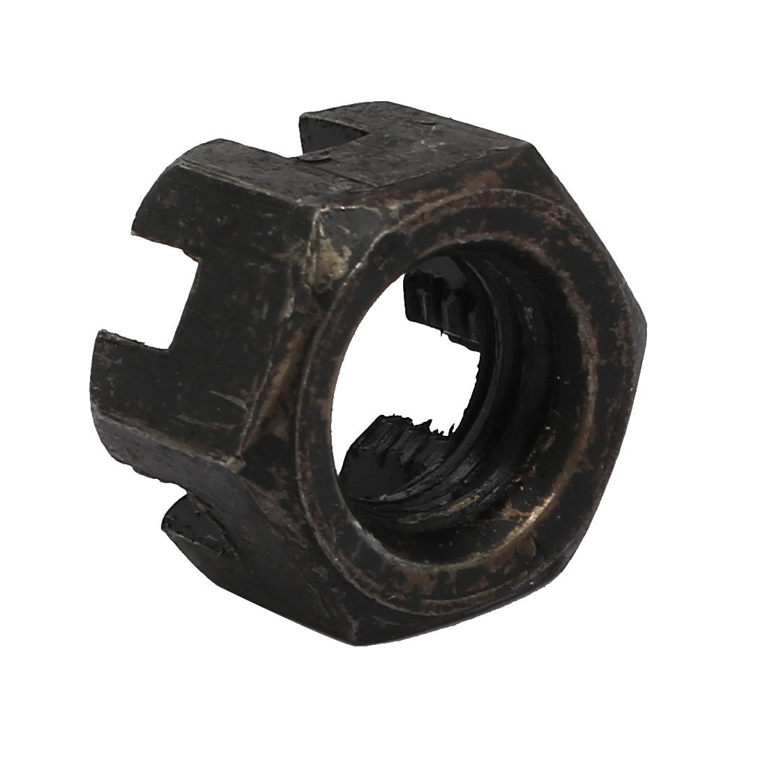 Harfington 5pcs M12x1.75mm Carbon Steel Grade 8 Hexagon Slotted Castle Nut Black