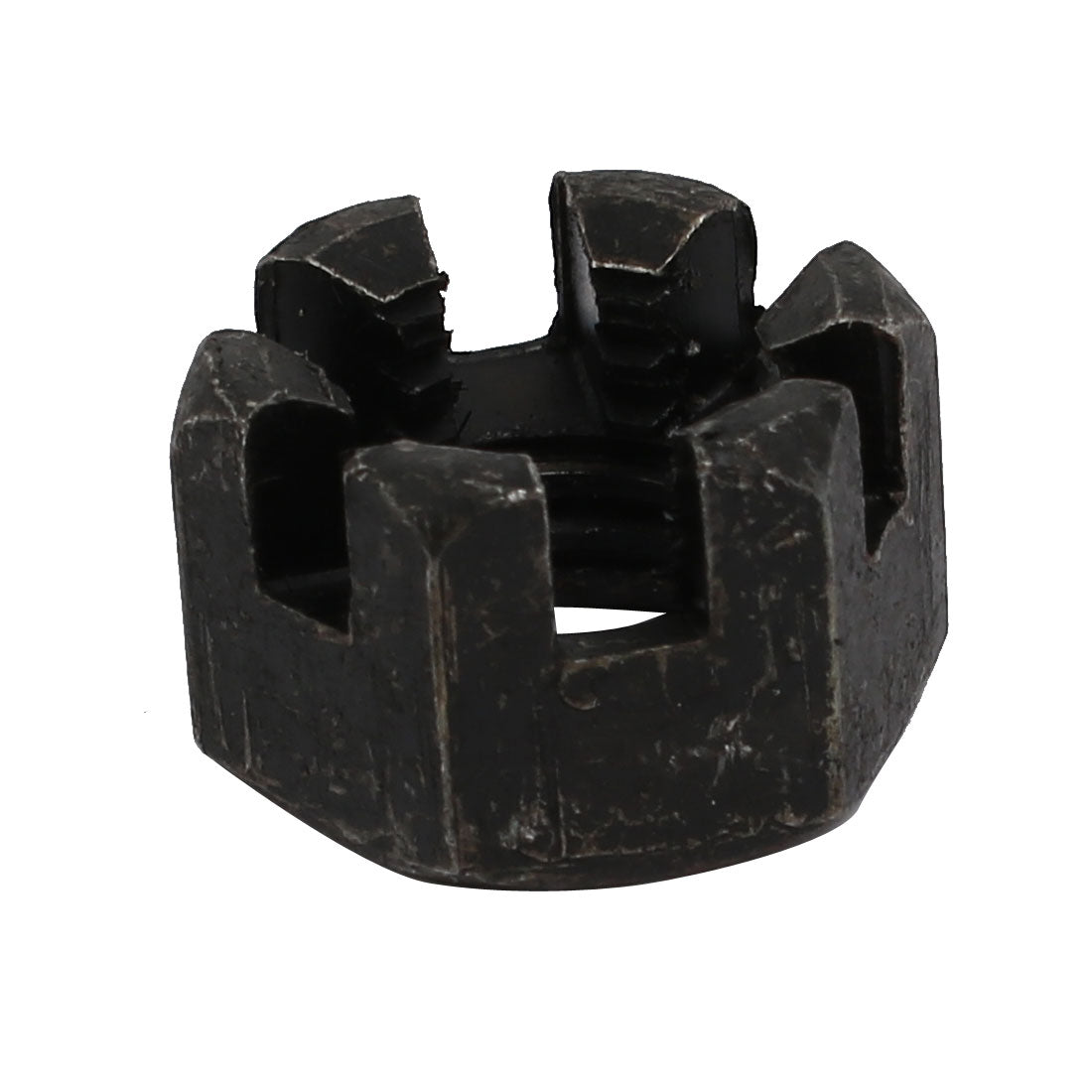 Harfington 5pcs M12x1.75mm Carbon Steel Grade 8 Hexagon Slotted Castle Nut Black