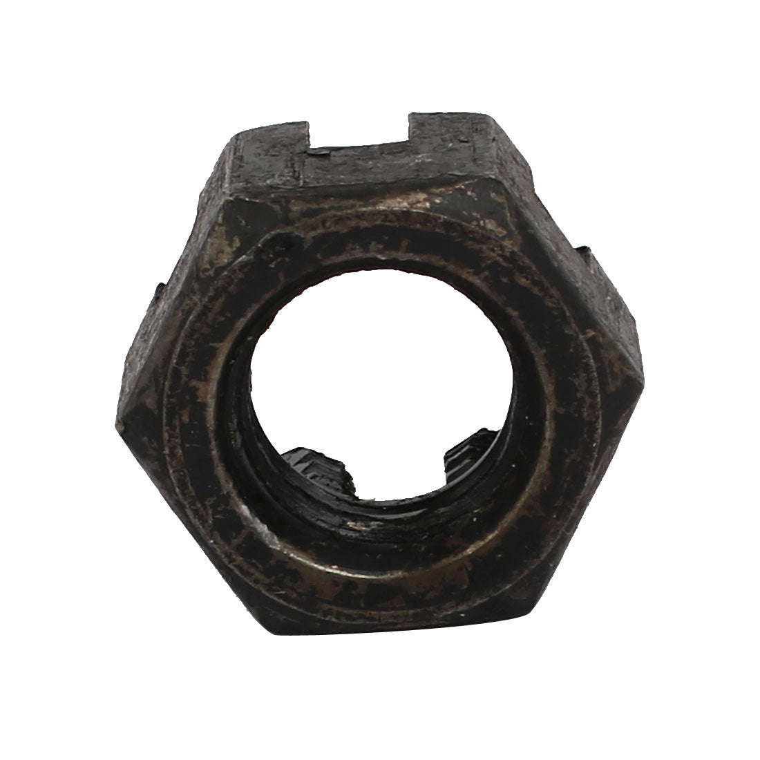 Harfington 5pcs M12x1.75mm Carbon Steel Grade 8 Hexagon Slotted Castle Nut Black