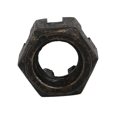 Harfington 5pcs M12x1.75mm Carbon Steel Grade 8 Hexagon Slotted Castle Nut Black