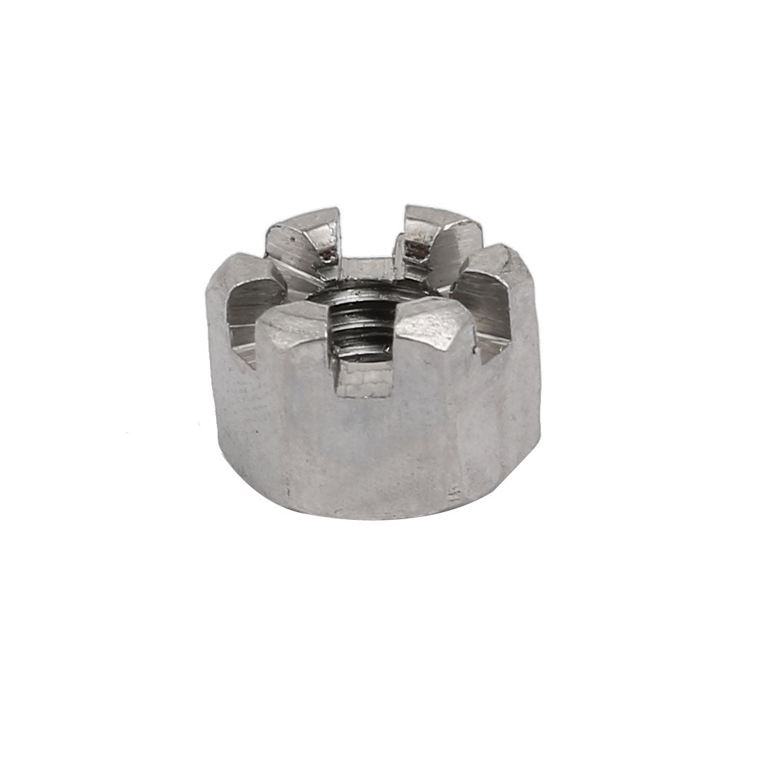 Harfington 5pcs M6x1mm 304 Stainless Steel Hex Hexagon Slotted Castle Nut Silver Tone