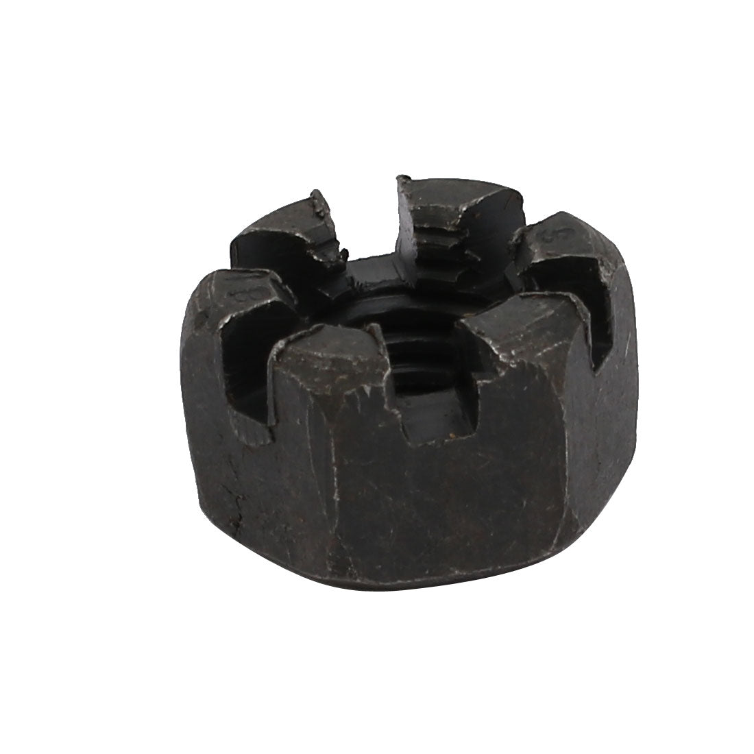 Harfington 10pcs M10x1.5mm Carbon Steel Grade 8 Hexagon Slotted Castle Nut Black