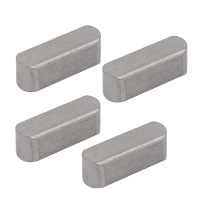 Harfington 15mmx5mmx5mm 304 Stainless Steel Key Stock Keystock Round Ended 4pcs