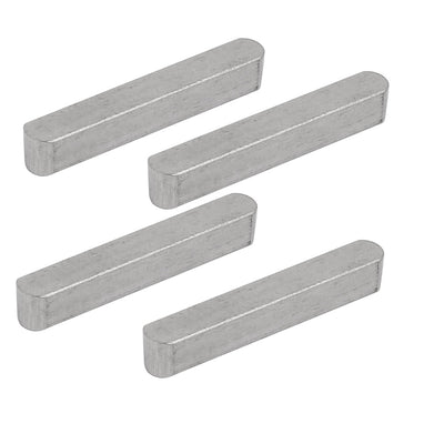 Harfington 40mmx6mmx6mm 304 Stainless Steel Key Stock Keystock Round Ended 4pcs