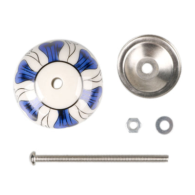 Harfington 6 x Hand Painted Ceramic Door Knobs Cabinet Drawer Wardrobe Cupboard Pull Handles