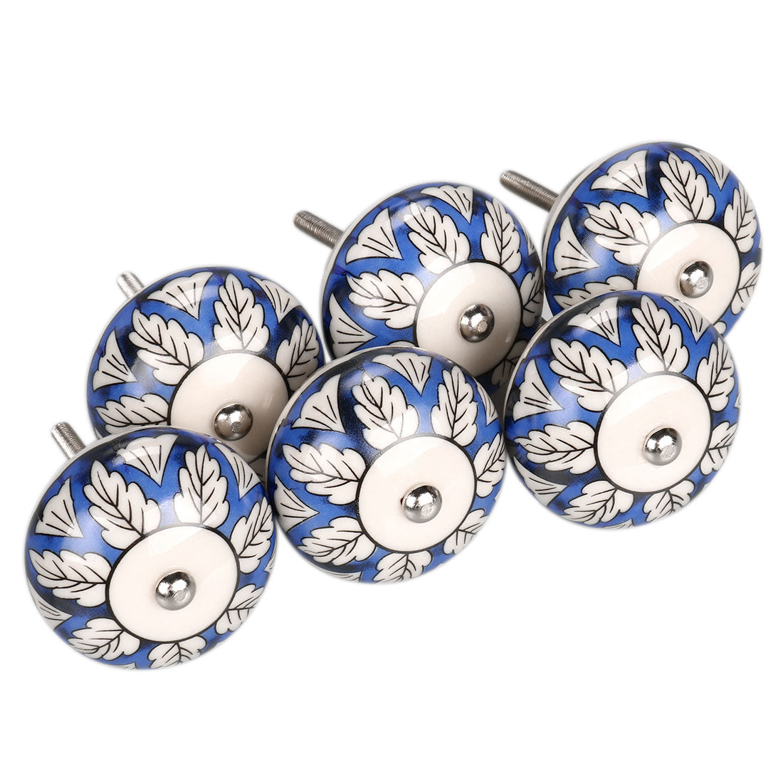 Harfington 6 x Hand Painted Ceramic Door Knobs Cabinet Drawer Wardrobe Cupboard Pull Handles