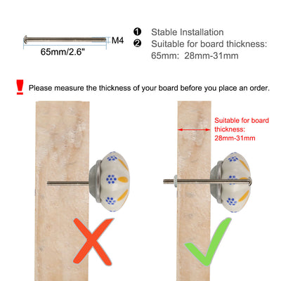 Harfington 6 x Hand Painted Ceramic Door Knobs Cabinet Drawer Wardrobe Cupboard Pull Handles