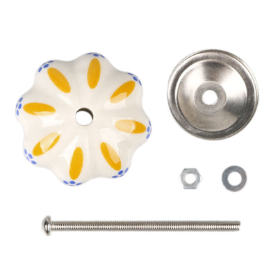 Harfington 6 x Hand Painted Ceramic Door Knobs Cabinet Drawer Wardrobe Cupboard Pull Handles