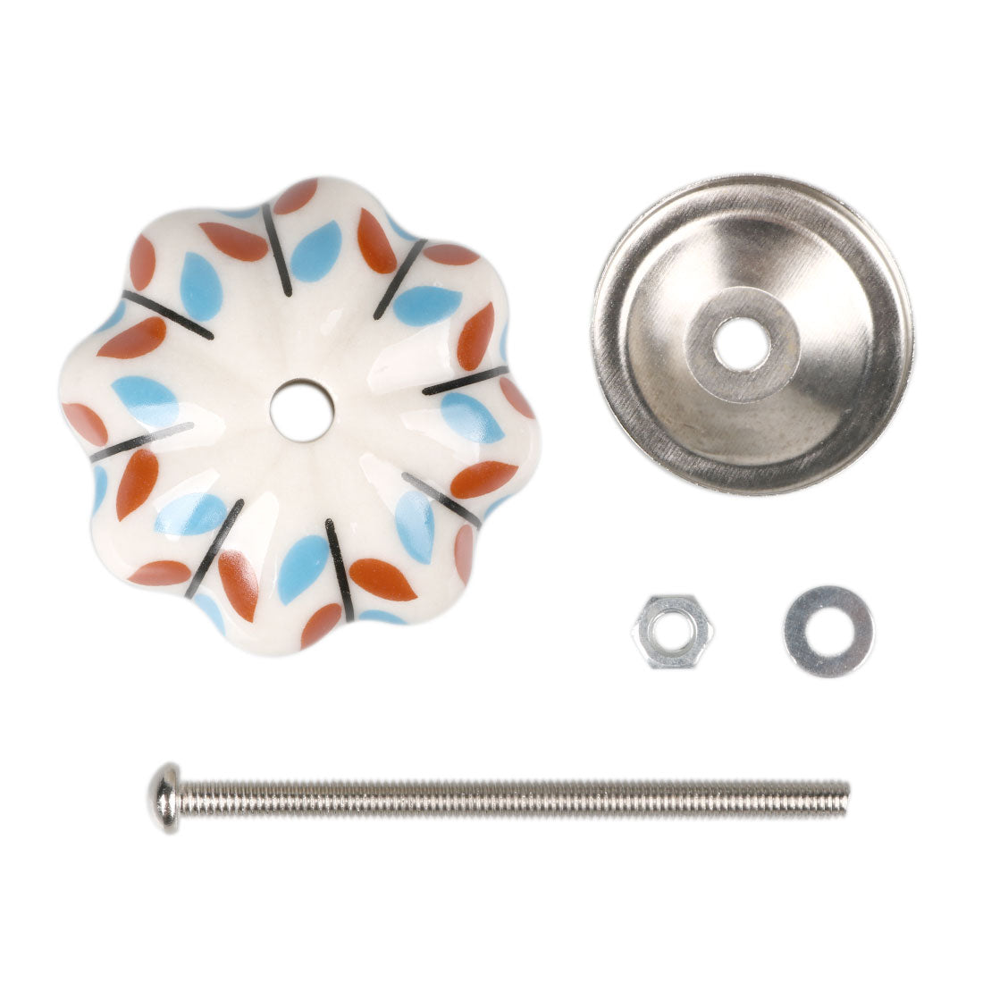 Harfington 6 x Hand Painted Ceramic Door Knobs Cabinet Drawer Wardrobe Cupboard Pull Handles