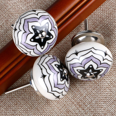 Harfington 6 x Hand Painted Ceramic Door Knobs Cabinet Drawer Wardrobe Cupboard Pull Handles