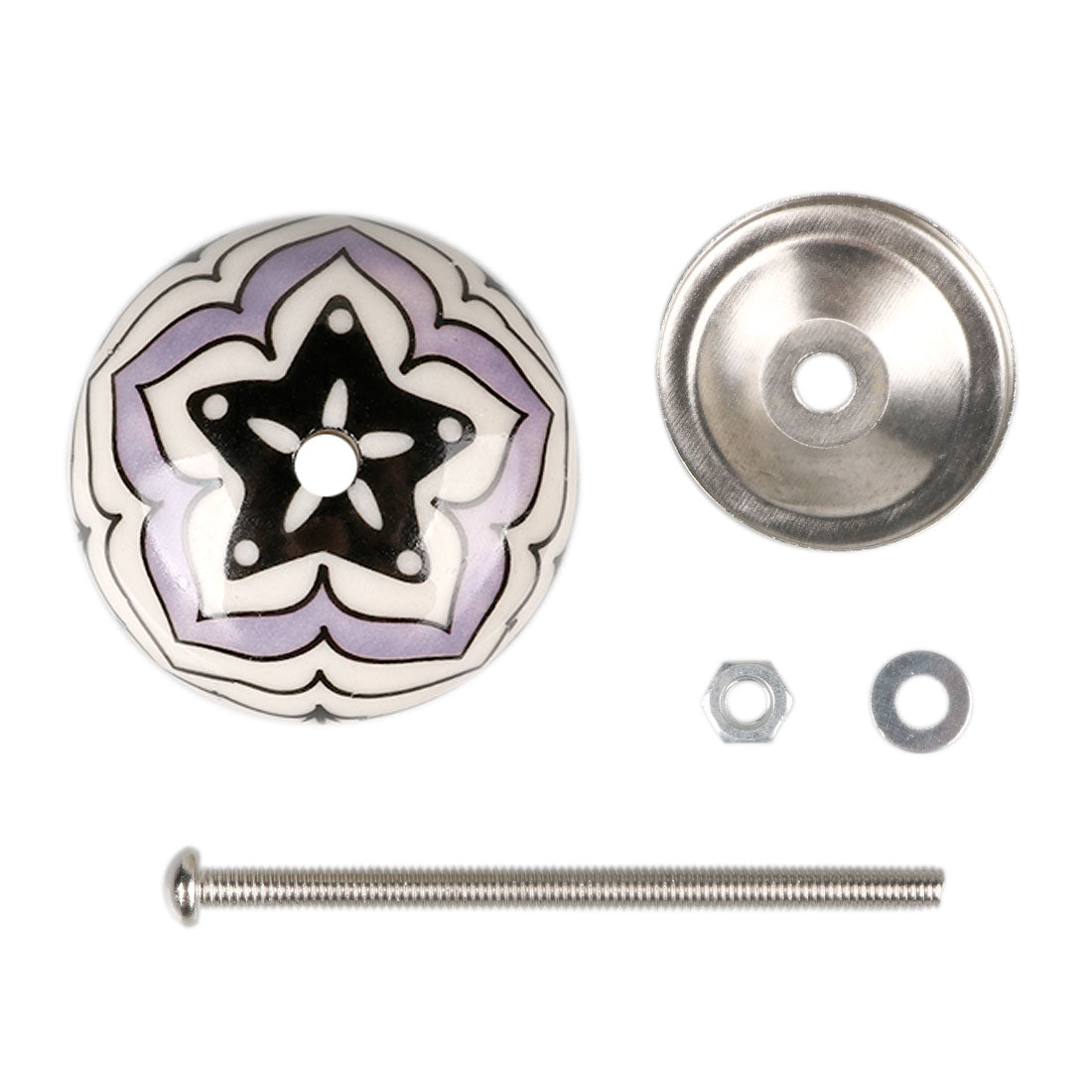 Harfington 6 x Hand Painted Ceramic Door Knobs Cabinet Drawer Wardrobe Cupboard Pull Handles