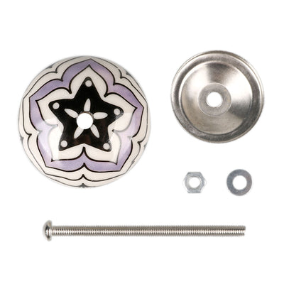 Harfington 6 x Hand Painted Ceramic Door Knobs Cabinet Drawer Wardrobe Cupboard Pull Handles