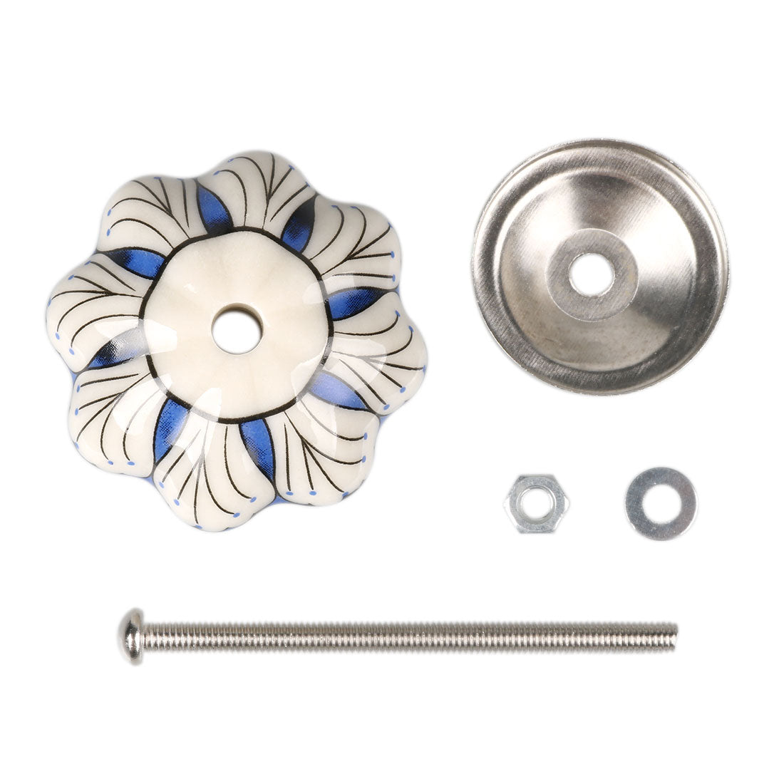 Harfington 6 x Hand Painted Ceramic Door Knobs Cabinet Drawer Wardrobe Cupboard Pull Handles