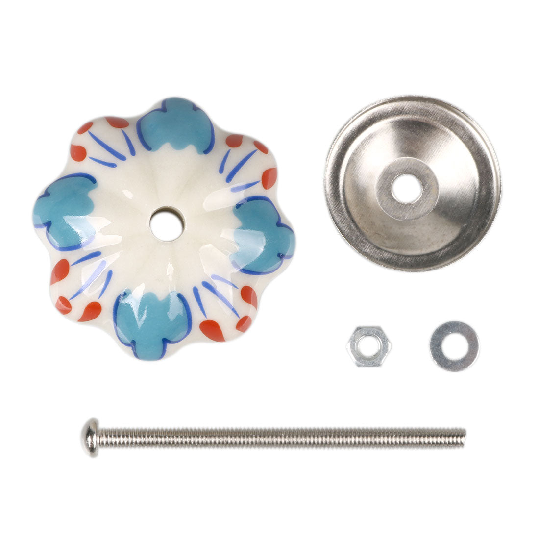 Harfington 6 x Hand Painted Ceramic Door Knobs Cabinet Drawer Wardrobe Cupboard Pull Handles