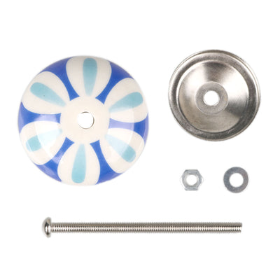 Harfington 6 x Hand Painted Ceramic Door Knobs Cabinet Drawer Wardrobe Cupboard Pull Handles