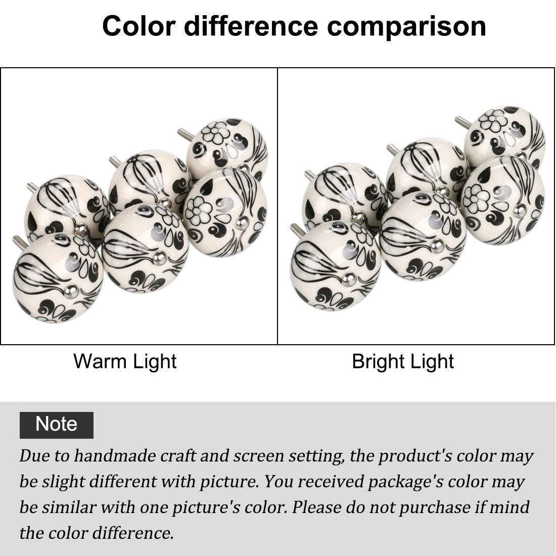 Harfington 6 x Hand Painted Ceramic Door Knobs Cabinet Drawer Wardrobe Cupboard Pull Handles