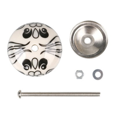 Harfington 6 x Hand Painted Ceramic Door Knobs Cabinet Drawer Wardrobe Cupboard Pull Handles